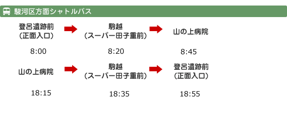 駿河区方面シャトルバス