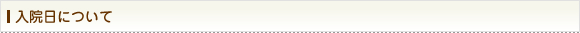 入院日について